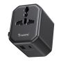TRUSMI 10.5W Universal Travel Adapter USB & Type C Charger Black