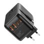 TRUSMI 68W 2 Type C & 2 USB Port Universal Travel Adapter with Type C Cable Black