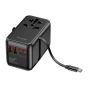 TRUSMI 68W 2 Type C & 2 USB Port Universal Travel Adapter with Type C Cable Black