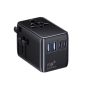 TRUSMI 68W 2 Type C & 2 USB Port Universal Travel Adapter with Type C Cable Black