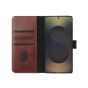 TRUSMI Samsung S23 Cowhide Leather Wallet Case with Card Slot Dark Brown