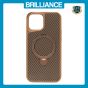 Brilliance LUX iPhone 12 Pro Max 360° Rotating Magnetic Metal Bracket Carbon Fiber Pattern Matte PC+TPU Phone case Gold
