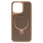 Brilliance LUX iPhone 13 Pro 360° Rotating Magnetic Metal Bracket Carbon Fiber Pattern Matte PC+TPU Phone case Gold