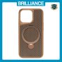 Brilliance LUX iPhone 13 Pro 360° Rotating Magnetic Metal Bracket Carbon Fiber Pattern Matte PC+TPU Phone case Gold