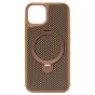 Brilliance LUX iPhone 14 360° Rotating Magnetic Metal Bracket Carbon Fiber Pattern Matte PC+TPU Phone case Gold