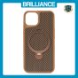 Brilliance LUX iPhone 14 360° Rotating Magnetic Metal Bracket Carbon Fiber Pattern Matte PC+TPU Phone case Gold