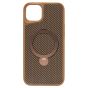 Brilliance LUX iPhone 14 Plus 360° Rotating Magnetic Metal Bracket Carbon Fiber Pattern Matte PC+TPU Phone case Gold