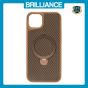 Brilliance LUX iPhone 14 Plus 360° Rotating Magnetic Metal Bracket Carbon Fiber Pattern Matte PC+TPU Phone case Gold