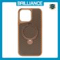 Brilliance LUX iPhone 14 Pro Max 360° Rotating Magnetic Metal Bracket Carbon Fiber Pattern Matte PC+TPU Phone case Gold