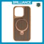 Brilliance LUX iPhone 14 Pro 360° Rotating Magnetic Metal Bracket Carbon Fiber Pattern Matte PC+TPU Phone case Gold