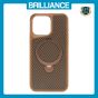 Brilliance LUX iPhone 15 Pro Max 360° Rotating Magnetic Metal Bracket Carbon Fiber Pattern Matte PC+TPU Phone case Gold