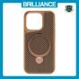 Brilliance LUX iPhone 15 Pro 360° Rotating Magnetic Metal Bracket Carbon Fiber Pattern Matte PC+TPU Phone case Gold