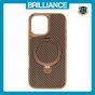 Brilliance LUX iPhone 16 360° Rotating Magnetic Metal Bracket Carbon Fiber Pattern Matte PC+TPU Phone case Gold