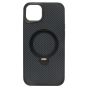 Brilliance LUX iPhone 14 Plus 360° Rotating Magnetic Metal Bracket Carbon Fiber Pattern Matte PC+TPU Phone case Black