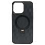 Brilliance LUX iPhone 15 Pro Max 360° Rotating Magnetic Metal Bracket Carbon Fiber Pattern Matte PC+TPU Phone case Black