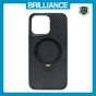 Brilliance LUX iPhone 15 Pro Max 360° Rotating Magnetic Metal Bracket Carbon Fiber Pattern Matte PC+TPU Phone case Black