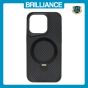 Brilliance LUX iPhone 15 Pro 360° Rotating Magnetic Metal Bracket Carbon Fiber Pattern Matte PC+TPU Phone case Black