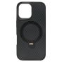 Brilliance LUX iPhone 16 360° Rotating Magnetic Metal Bracket Carbon Fiber Pattern Matte PC+TPU Phone case Black