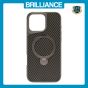 Brilliance LUX iPhone 16 Pro Max 360° Rotating Magnetic Metal Bracket Carbon Fiber Pattern Matte PC+TPU Phone case Grey