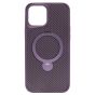 Brilliance LUX iPhone 12 Pro Max 360° Rotating Magnetic Metal Bracket Carbon Fiber Pattern Matte PC+TPU Phone case Purple