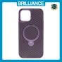 Brilliance LUX iPhone 12 Pro Max 360° Rotating Magnetic Metal Bracket Carbon Fiber Pattern Matte PC+TPU Phone case Purple