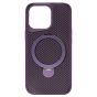 Brilliance LUX iPhone 13 Pro 360° Rotating Magnetic Metal Bracket Carbon Fiber Pattern Matte PC+TPU Phone case Purple