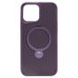 Brilliance LUX iPhone 13 Pro Max 360° Rotating Magnetic Metal Bracket Carbon Fiber Pattern Matte PC+TPU Phone case Purple
