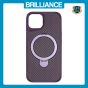 Brilliance LUX iPhone 13 360° Rotating Magnetic Metal Bracket Carbon Fiber Pattern Matte PC+TPU Phone case Purple
