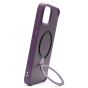 Brilliance LUX iPhone 14 360° Rotating Magnetic Metal Bracket Carbon Fiber Pattern Matte PC+TPU Phone case Purple