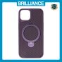 Brilliance LUX iPhone 14 360° Rotating Magnetic Metal Bracket Carbon Fiber Pattern Matte PC+TPU Phone case Purple