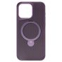 Brilliance LUX iPhone 15 Pro Max 360° Rotating Magnetic Metal Bracket Carbon Fiber Pattern Matte PC+TPU Phone case Purple
