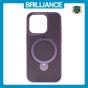 Brilliance LUX iPhone 15 Pro 360° Rotating Magnetic Metal Bracket Carbon Fiber Pattern Matte PC+TPU Phone case Purple