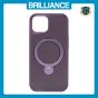 Brilliance LUX iPhone 15 360° Rotating Magnetic Metal Bracket Carbon Fiber Pattern Matte PC+TPU Phone case Purple