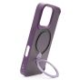 Brilliance LUX iPhone 16 Pro 360° Rotating Magnetic Metal Bracket Carbon Fiber Pattern Matte PC+TPU Phone case Purple