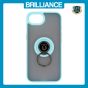 Brilliance LUX iPhone 16E Hybrid Shell Anti-shock Ring Kickstand TPU Matte Case Blue