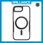 Brilliance LUX iPhone 16E Chrome-Plated Magnetic Clear TPU + Acrylic Phone Case Black Titanium
