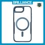 Brilliance LUX iPhone 16E Chrome-Plated Magnetic Clear TPU + Acrylic Phone Case Blue Titanium