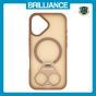 Brilliance LUX iPhone 16E Anti-shock Magnetic Matte Clear TPU + Acrylic Kickstand Phone Case Gold