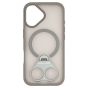 Brilliance LUX iPhone 16E Anti-shock Magnetic Matte Clear TPU + Acrylic Kickstand Phone Case Gray