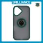 Brilliance LUX iPhone 17 Hybrid Shell Anti-shock Ring Kickstand TPU Matte Case Dark Green