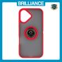 Brilliance LUX iPhone 17 Hybrid Shell Anti-shock Ring Kickstand TPU Matte Case Red