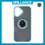 Brilliance LUX iPhone 17 Hybrid Shell Anti-shock Ring Kickstand TPU Matte Case Blue