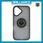 Brilliance LUX iPhone 17 Hybrid Shell Anti-shock Ring Kickstand TPU Matte Case Black