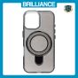 Brilliance LUX iPhone 17 Glitter Sparkle Magnetic Clear TPU + Acrylic with Kickstand Phone Case Black