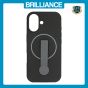 Brilliance LUX iPhone 17 Silicone with BackSide 360Â° Rotating Wrist Strap Magnetic Phone Case Black