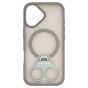 Brilliance LUX iPhone 17 Anti-shock Magnetic Matte Clear TPU + Acrylic Kickstand Phone Case Gray