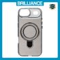 Brilliance LUX iPhone 17 Air Glitter Sparkle Magnetic Clear TPU + Acrylic with Kickstand Phone Case Black