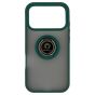 Brilliance LUX iPhone 17 Pro Hybrid Shell Anti-shock Ring Kickstand TPU Matte Case Dark Green