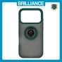 Brilliance LUX iPhone 17 Pro Hybrid Shell Anti-shock Ring Kickstand TPU Matte Case Dark Green