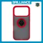Brilliance LUX iPhone 17 Pro Hybrid Shell Anti-shock Ring Kickstand TPU Matte Case Red
